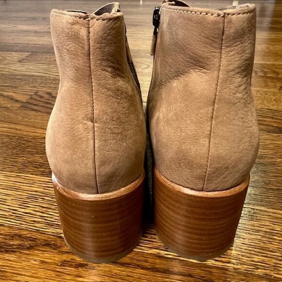 Eileen Fisher Melrose Ankle Boots Womens 8 Tan Earth Nubuck Leather Block Heel - Picture 8 of 9